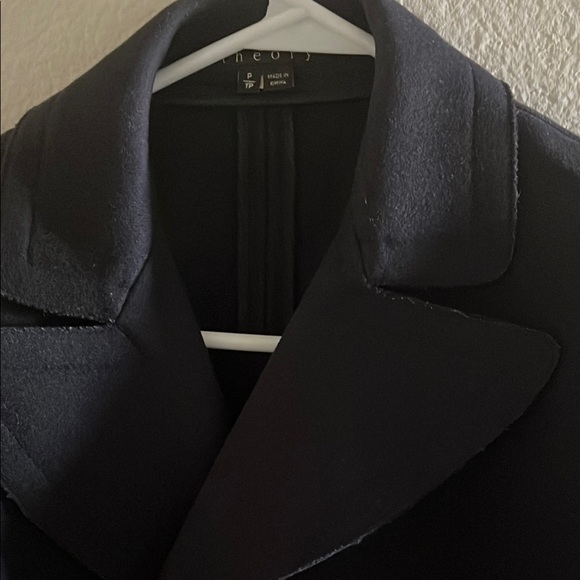 Theory Women's Black Pea Coat - Picture 2 of 4